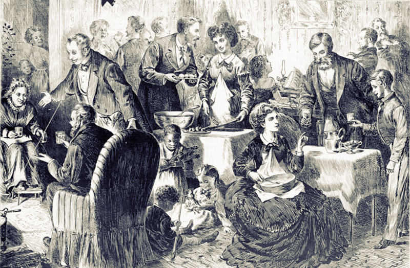 1873 - Christmas In The South: Eggnog Party - Harper's Weekly