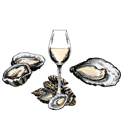 Pair oysters and wine