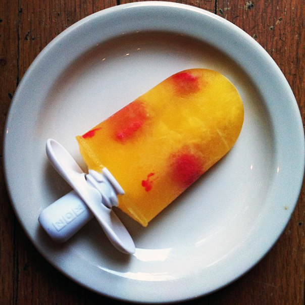 This is an apricot Sauvignon Blanc popsicle