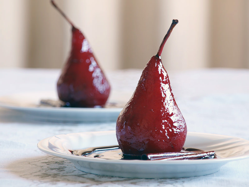 These are wine poached pears