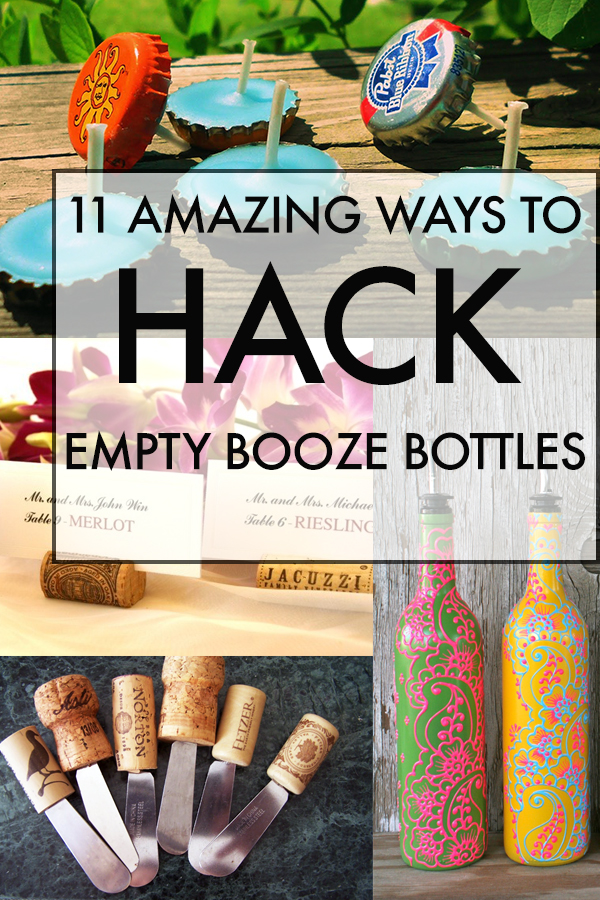 Hack your way to cool household items with empty booze bottles