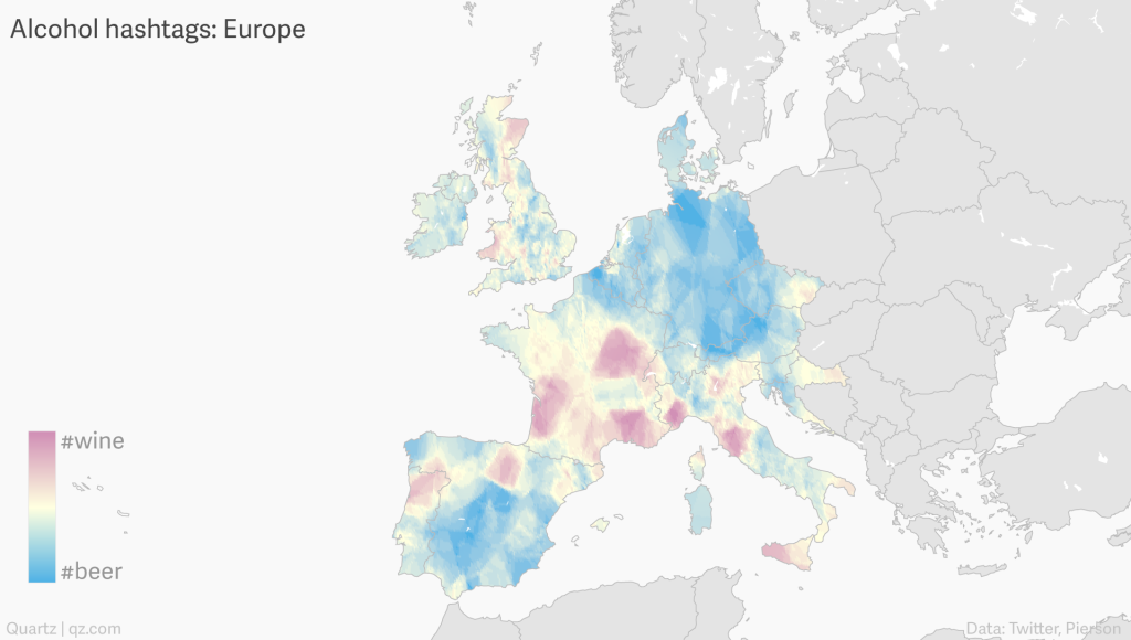 MAP: 2 Million Tweets Reveal Where Europeans Favor Wine Over Beer