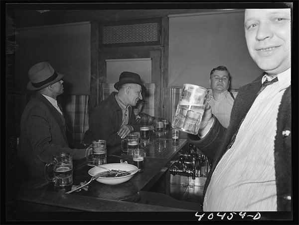Some men having beer at Filipek's bar