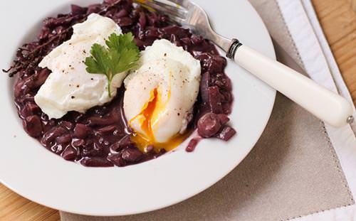 Eggs Poached in Red Wine