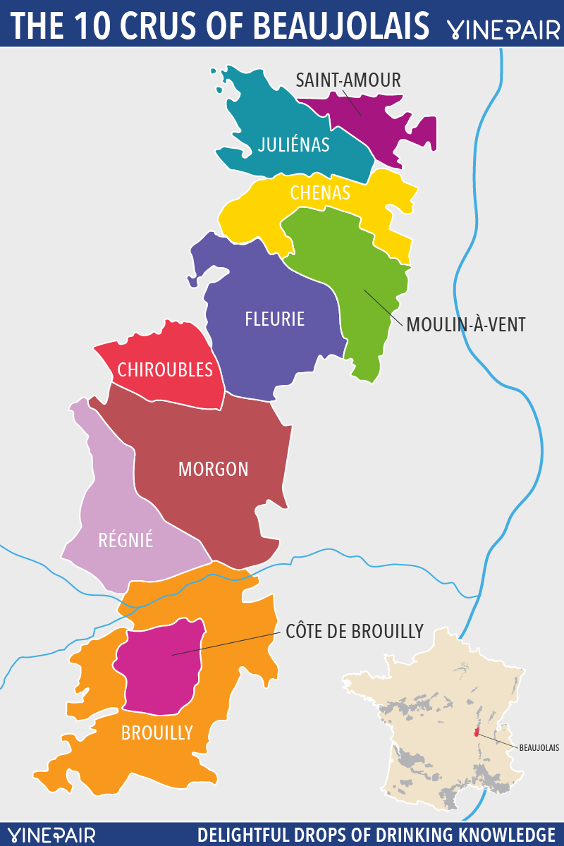 MAP: The 10 Crus Of Beaujolais