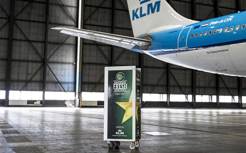 KLM and Heineken's specially designed draft beer cart