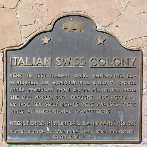 California Historical Landmark 621 - Italian Swiss Colony
