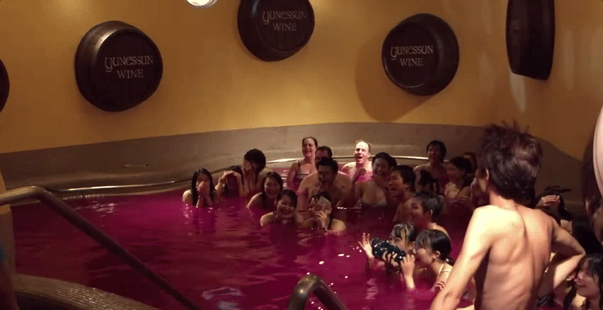 Tossing Bucket of Wine