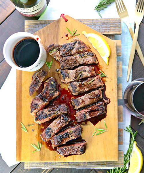 new york strip steak with red wine balsamic reduction sauce recipe