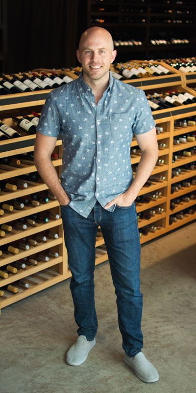Dustin Wilson at his wine shop Verve