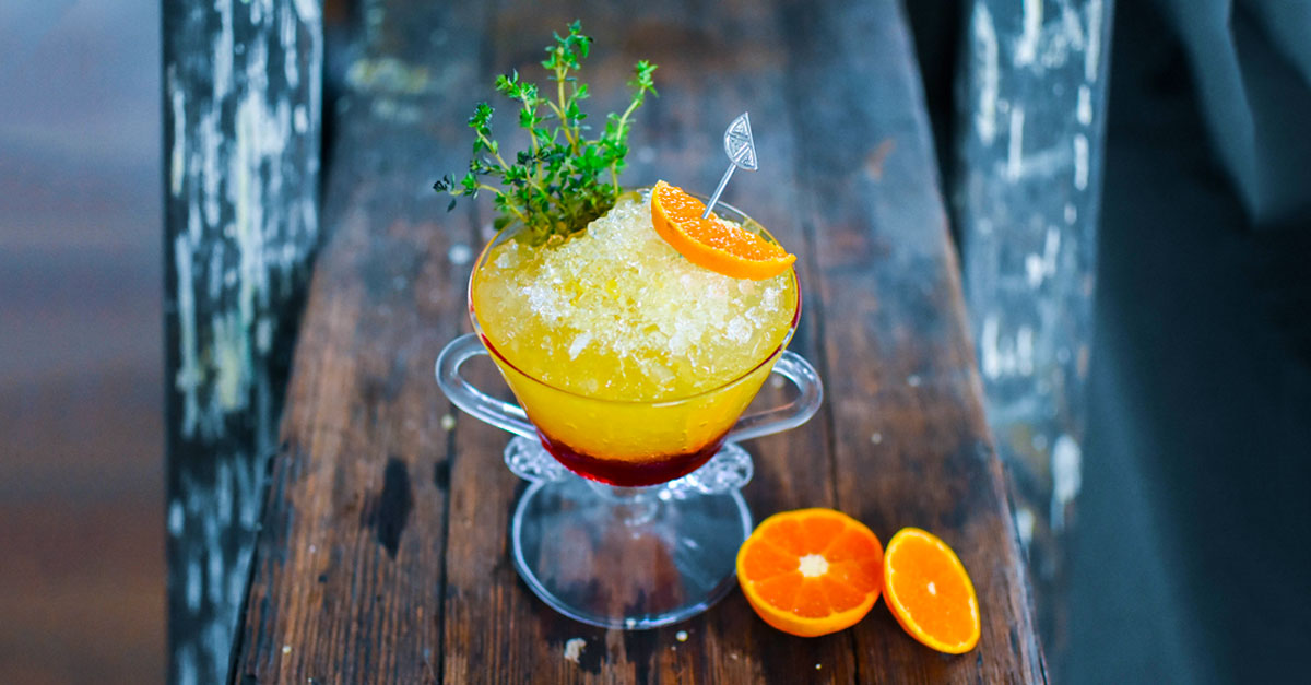 This twist on the classic bramble cocktail uses white rum, fresh mandarin orange juice, and pomegranate syrup. Get the recipe and learn how to make it here.