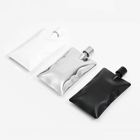 Liquid Body Flask (black, white, and chrome)