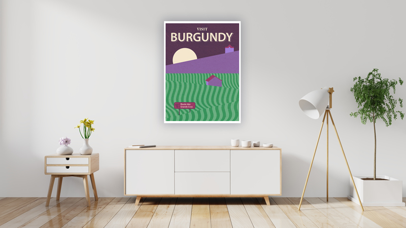 Burgundy Wine Region Travel Poster