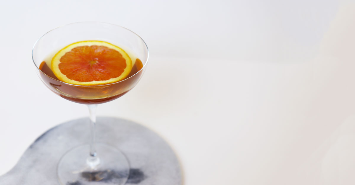 This cocktail honors The Treaty of Tordesillas, signed in 1494, by combining Fonseca White Port from Portugal with dry vermouth from Spain.