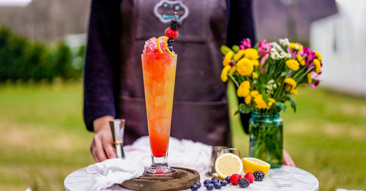 Add tropical vibes to the Bramble, a classic gin cocktail, with pineapple juice and homemade raspberry syrup. Get the recipe here.