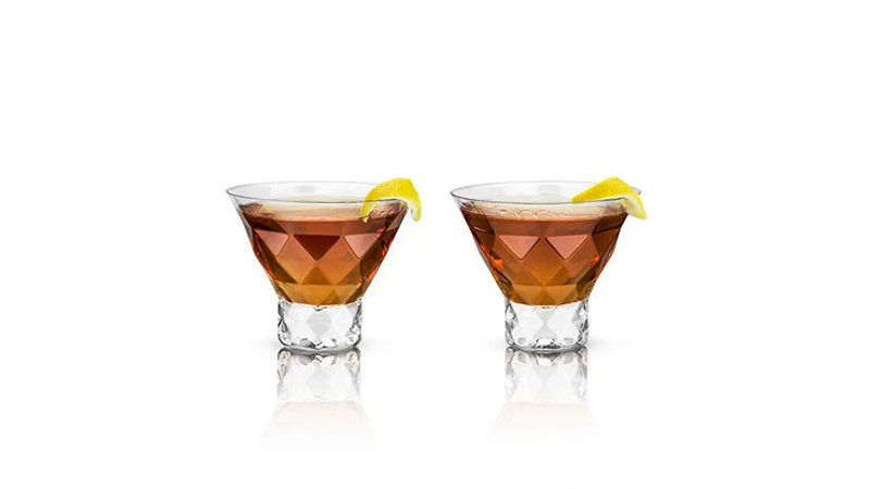 Best Faceted Stemless Martini Glasses (Set of 2)
