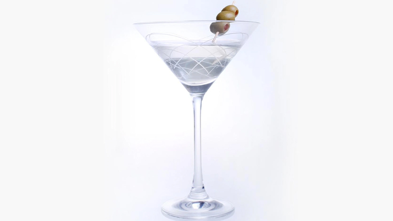 Diamond Etched Mid Century Modern Martini Glasses
