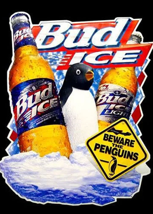 Bud Ice Penguin (Bud Ice) is one of the beer mascots time forgot