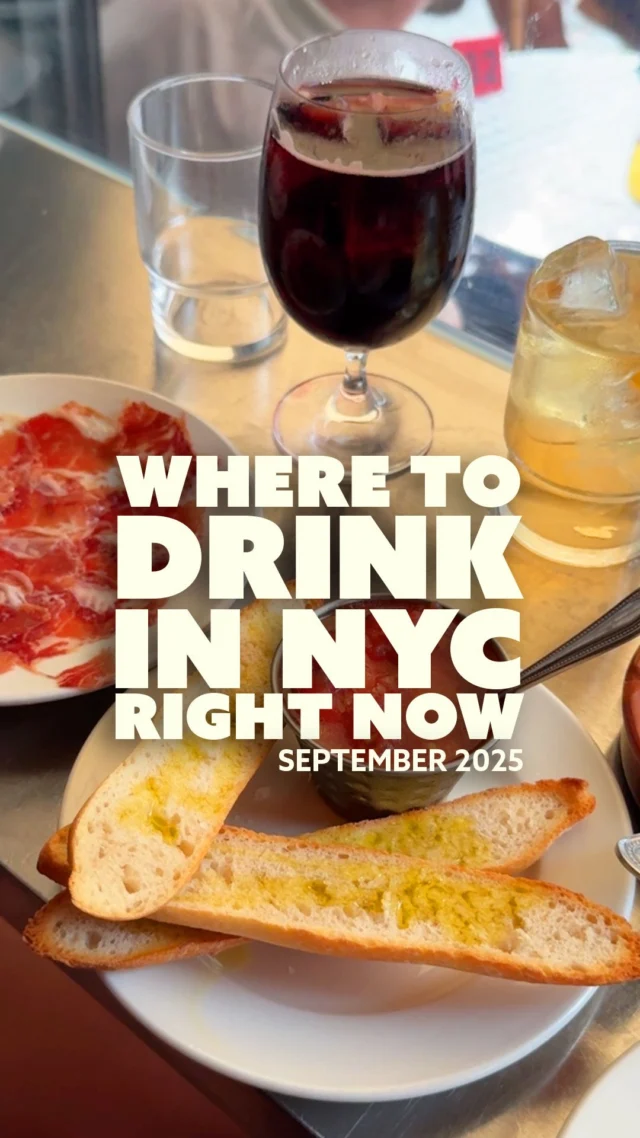 Here are three of the best spots to grab a drink in New York City this September ⭐ Hit the link in our bio or the full list of the cool, current, and flat-out excellent bars and restaurants you should visit right now. Check back each month for the updated map!